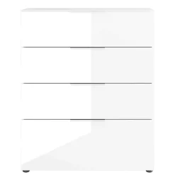 Outlet 83x101x42 Vier-Schubladen-Kommode in Weiß - Thima Kommoden