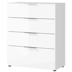 Outlet 83x101x42 Vier-Schubladen-Kommode in Weiß - Thima Kommoden