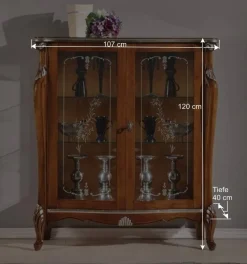 107x120x40 Vitrine im Italienischen Stil - Carlenna Highboards