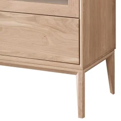 Clearance 90x140x42 Vitrine mit Doppeltür und Schublade - Lamia Highboards|Vitrinen