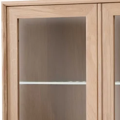 Clearance 90x140x42 Vitrine mit Doppeltür und Schublade - Lamia Highboards|Vitrinen