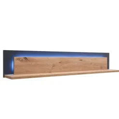 139x24x20 Wandboard in Eiche Dekor & Grau - Wykina Regale