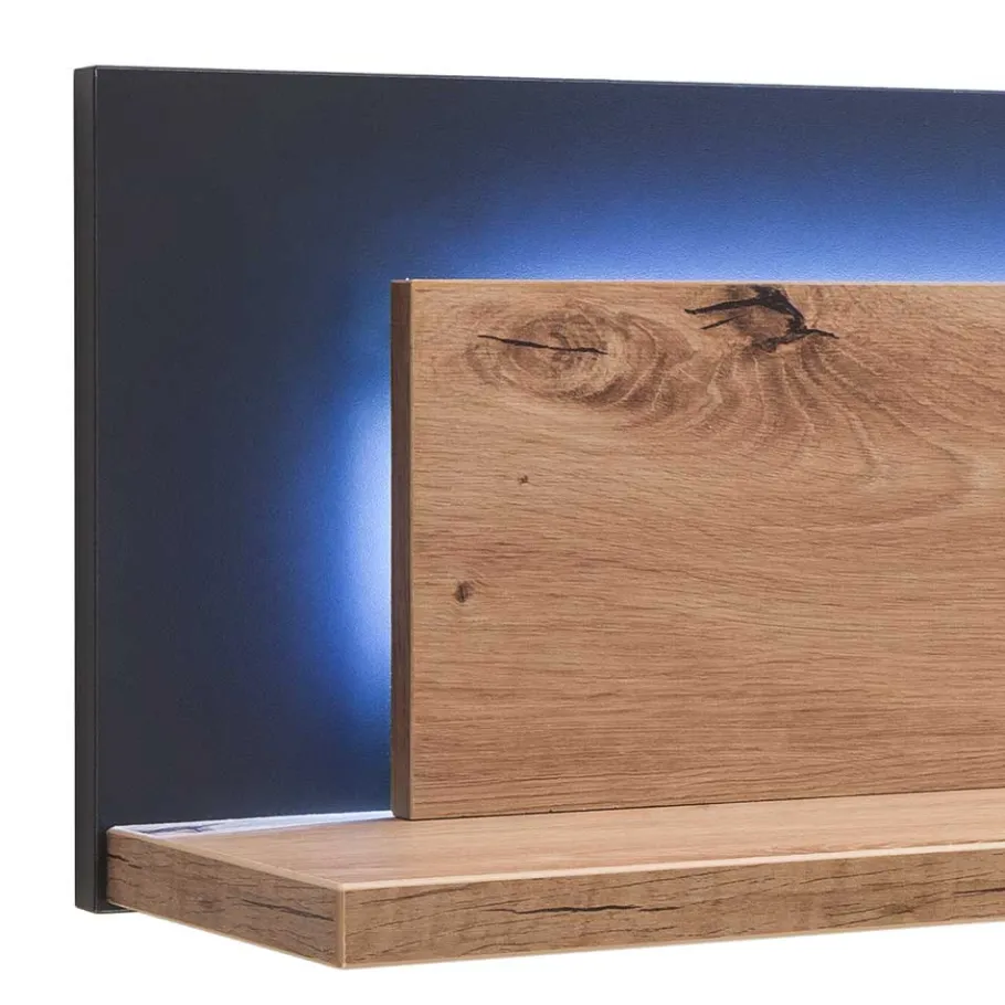 139x24x20 Wandboard in Eiche Dekor & Grau - Wykina Regale