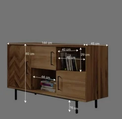 144x80x45 Wildeiche Schrank 3-türig & 3 Fächer - Kerfa Sideboards