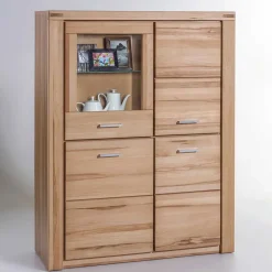 Best 108x140x40 Wohnraum Highboard in Kernbuche - Uhelia Highboards