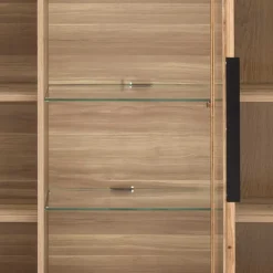 Best 160x141x40 Wohnzimmerschrank mit Glaseinsatz - Nelenia Highboards|Kommoden