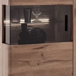 150x124x38 Wohnzimmerschrank mit Glas modern - Bekunion Highboards|Kommoden