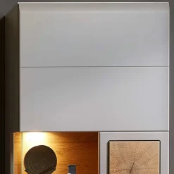 Best 65x205x37 Wohnzimmerschrank mit Glaseinsätzen - Fraguca I Vitrinen