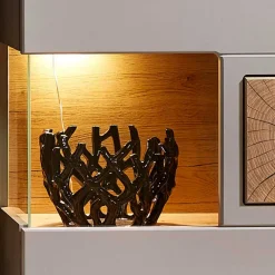 Best 65x205x37 Wohnzimmerschrank mit Glaseinsätzen - Fraguca I Vitrinen