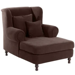 Sale XXL Polstersessel in Braun Velours - Snoud Sessel