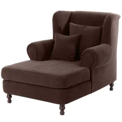Sale XXL Polstersessel in Braun Velours - Snoud Sessel