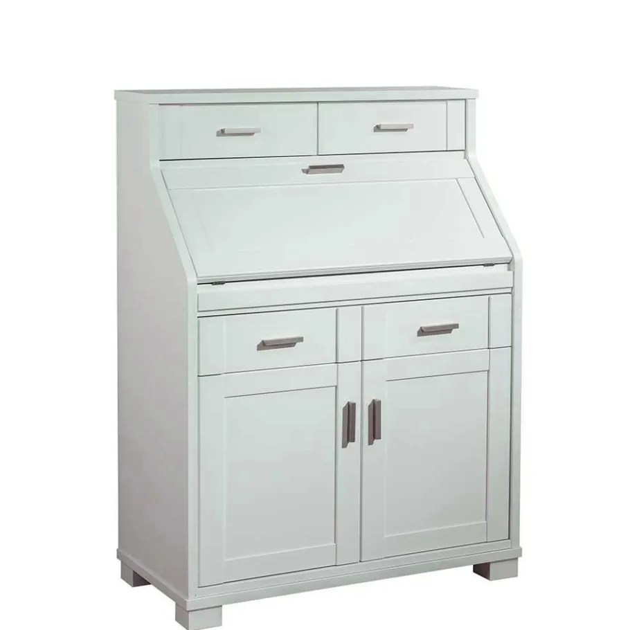 Zeitloser Sekretär Schrank in Weiß lackiert - Ballon Tische