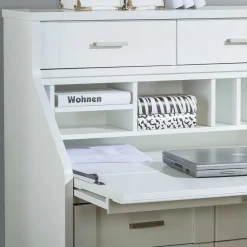 Zeitloser Sekretär Schrank in Weiß lackiert - Ballon Tische