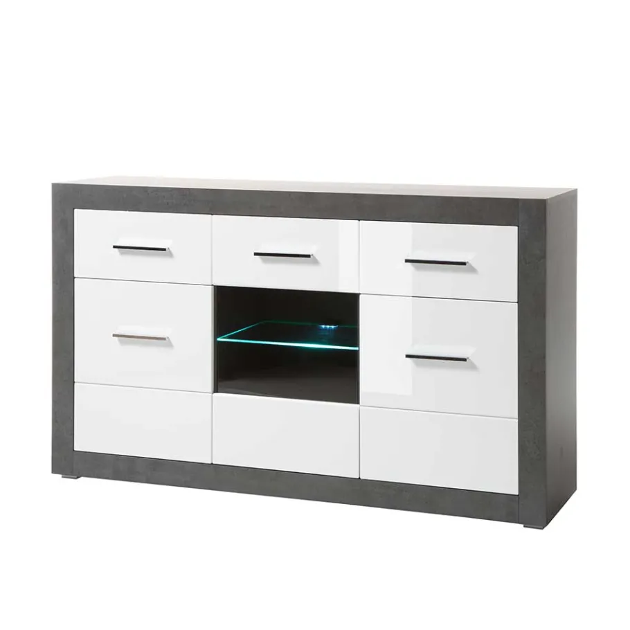 Outlet Zweifarbiges Design-Sideboard 97cm hoch - Istensa Sideboards