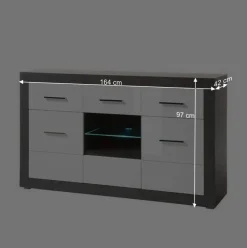 Outlet Zweifarbiges Design-Sideboard 97cm hoch - Istensa Sideboards
