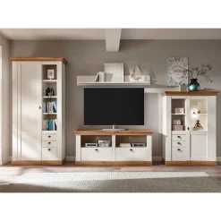 Hot Zweifarbiges Landhausmöbel Set - Diatara I (vierteilig) Wohnwände