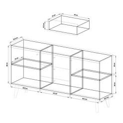 New Zweifarbiges Wohnzimmer Möbel Set - Cablos (sechsteilig) Wohnwände